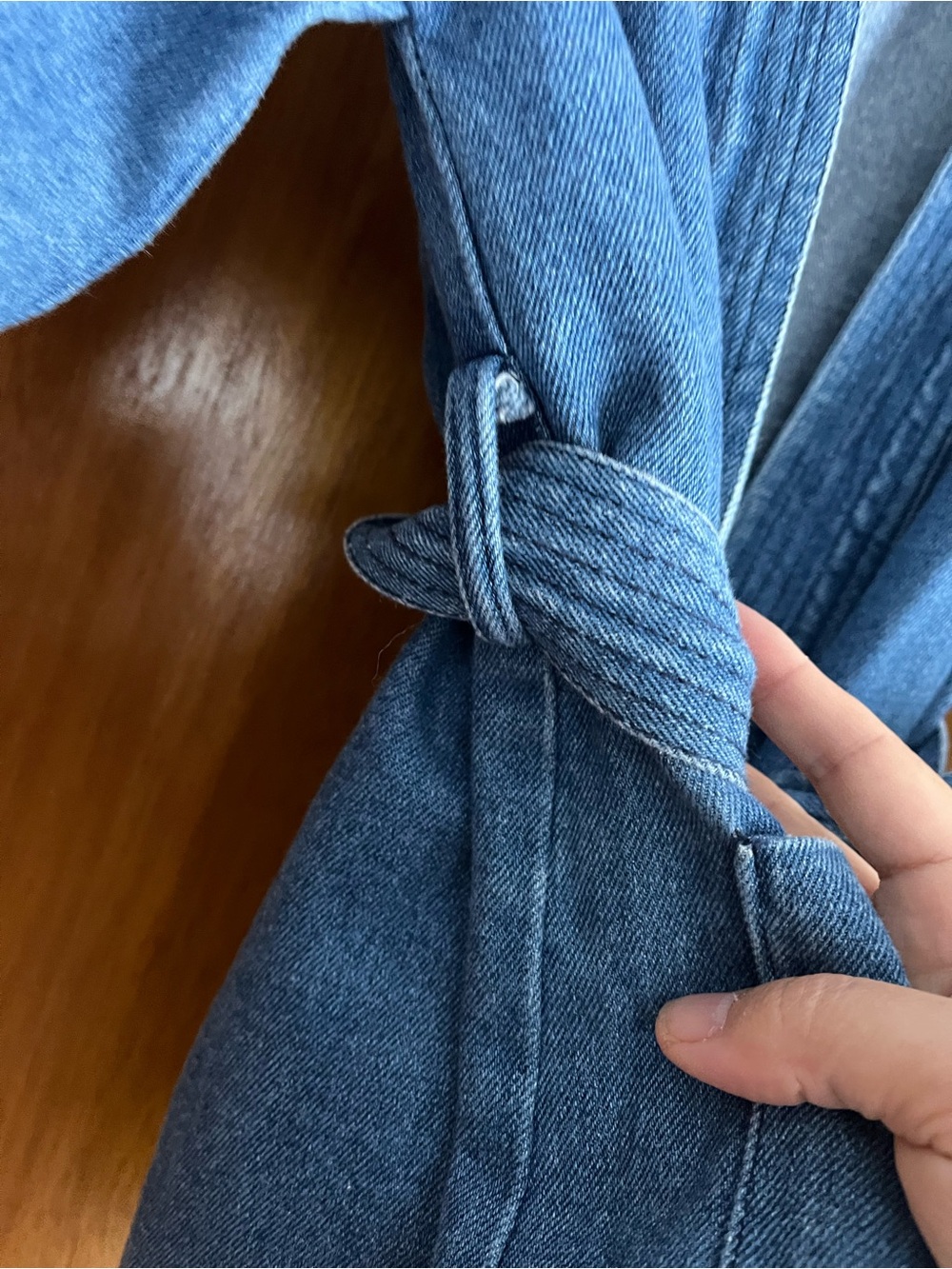 Sugar lips Blue Denim Belted Kimono Jacket - Picture 4 of 6